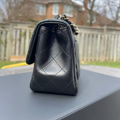 Chanel Mini Black Calfskin Square Classic Flap Bag