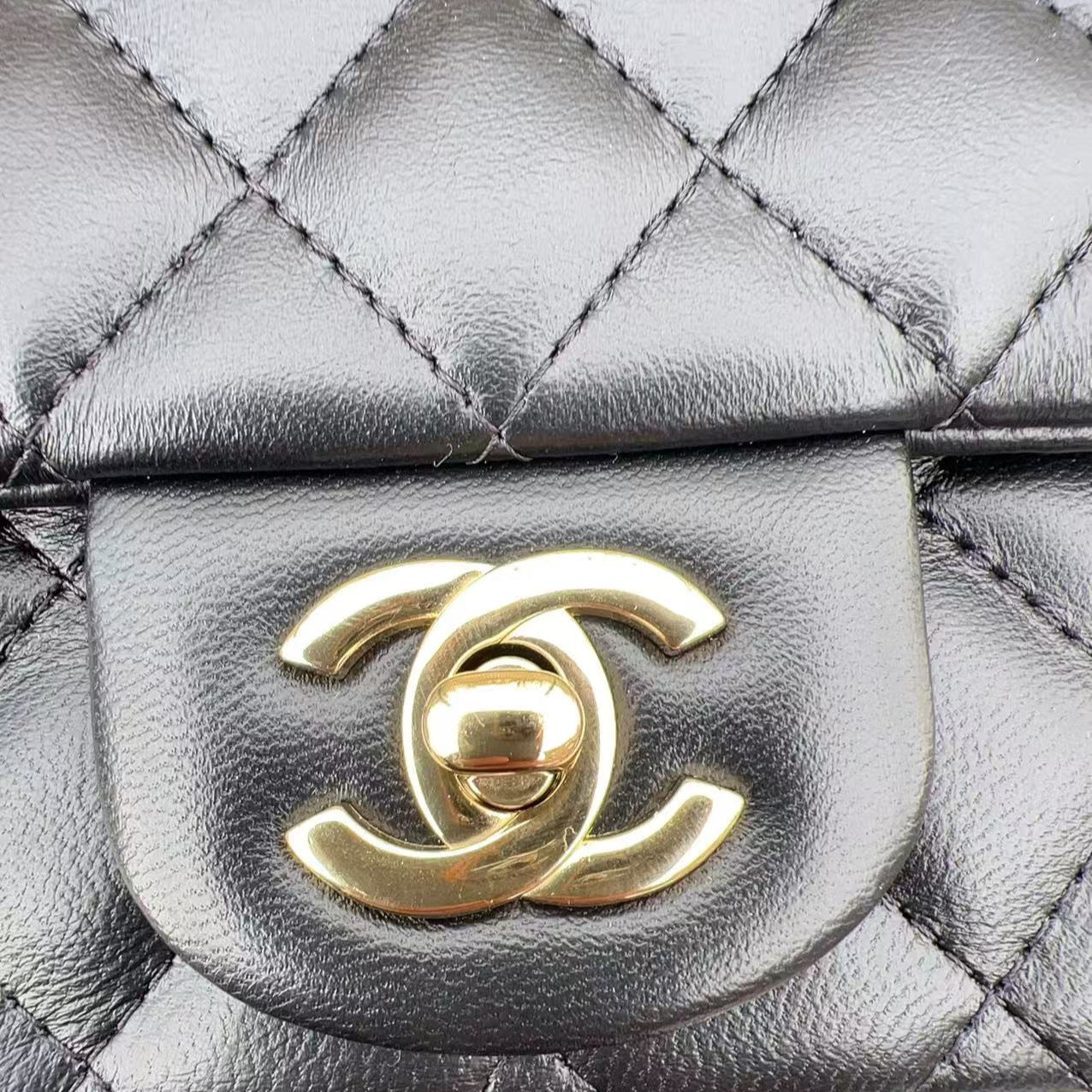 Chanel Mini Black Calfskin Square Classic Flap Bag