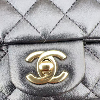 Chanel Mini Black Calfskin Square Classic Flap Bag