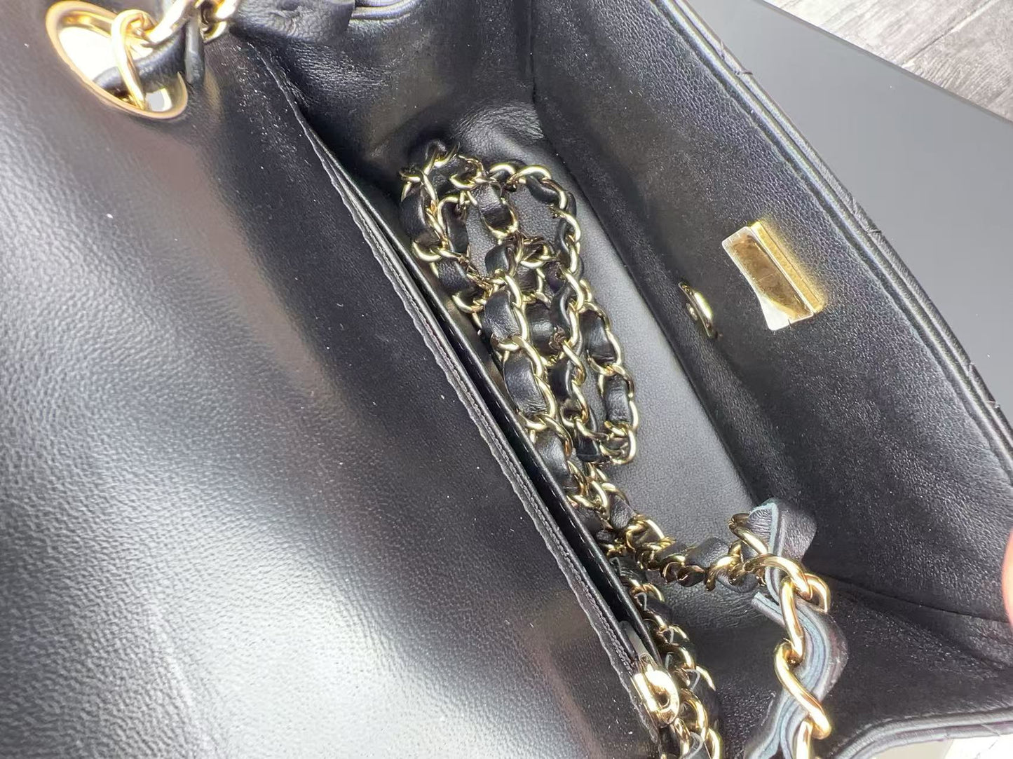 Chanel Mini Black Calfskin Square Classic Flap Bag