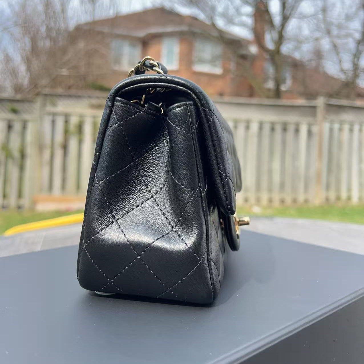 Chanel Mini Black Calfskin Square Classic Flap Bag