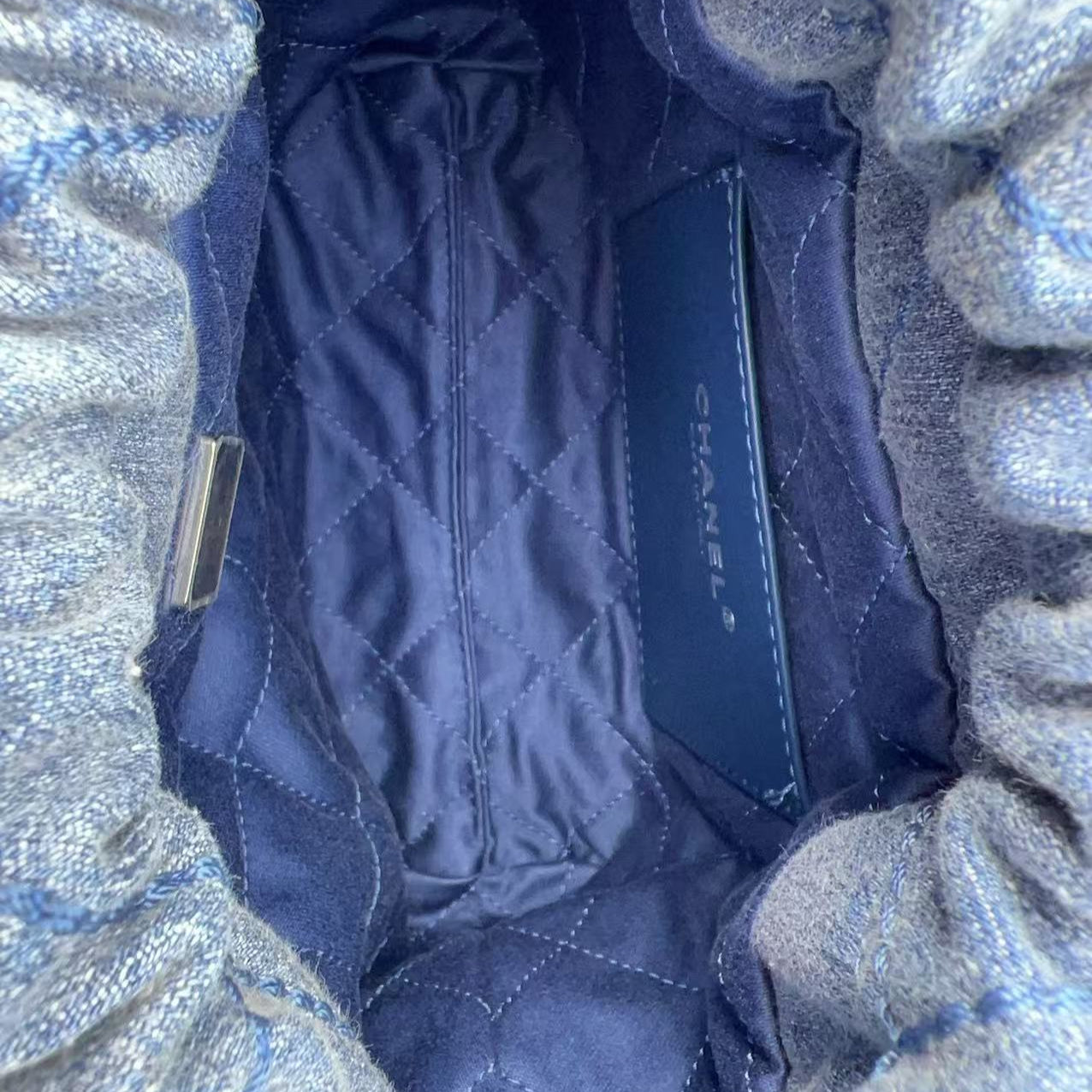 Chanel Mini Denim and Silver Handbag Blue