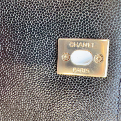 Chanel Mini Flap Bag With Top Handle Caviar & Gold-Tone Metal Black