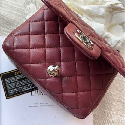Chanel Mini Square Classic Flap Bag Red