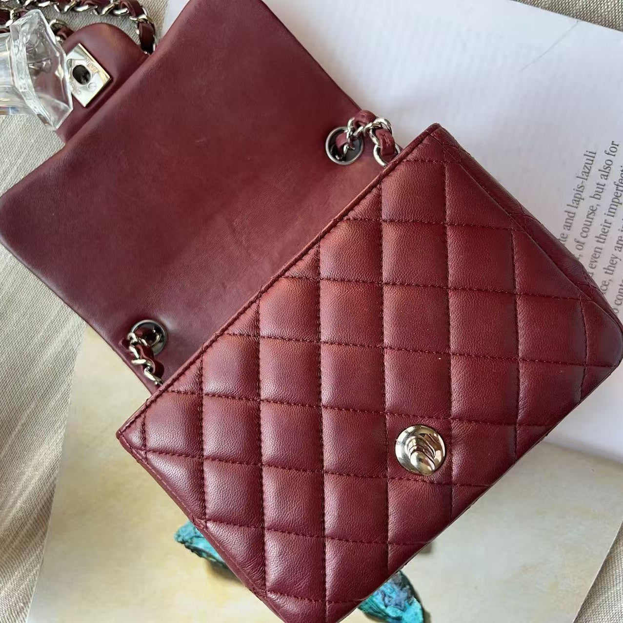 Chanel Mini Square Classic Flap Bag Red