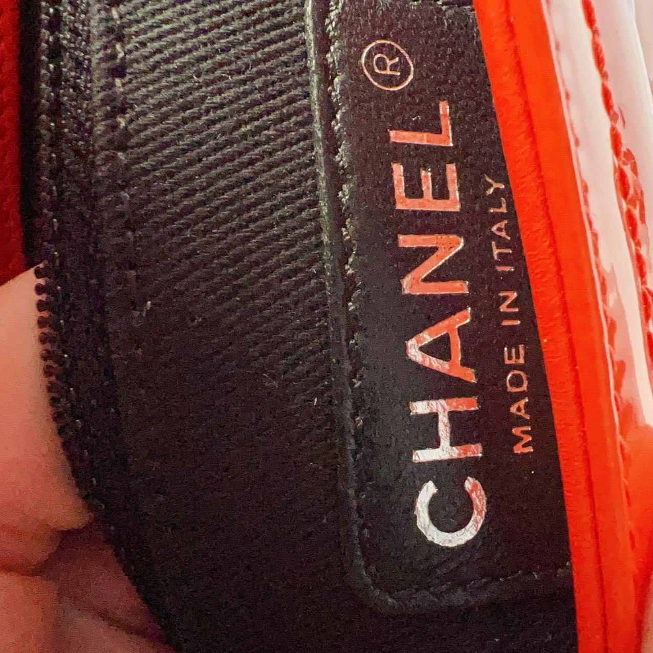 Chanel Patent Quilted Small Coco Shine Flap Orange