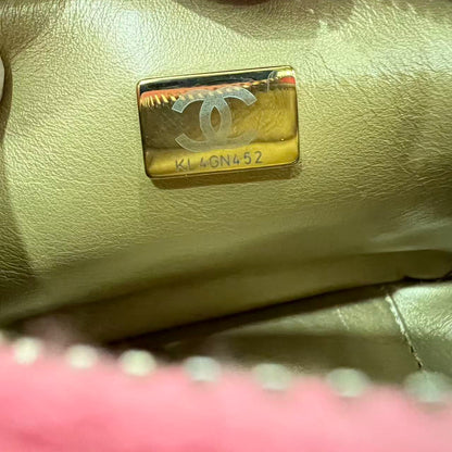 Chanel Pink Quilted Lambskin Pearl Crush Camera Bag