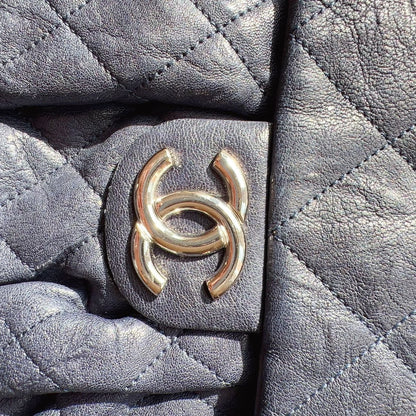 Chanel Quilted Medium Chain-Around Shoulder Messenger Blue Bag