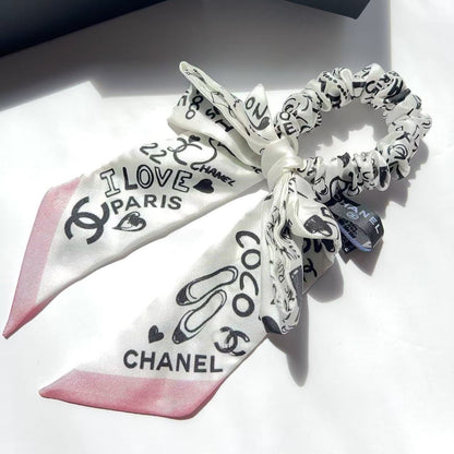 Chanel Silk CC Bow Hair Scrunchie 2025 New