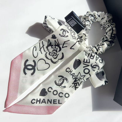 Chanel Silk CC Bow Hair Scrunchie 2025 New