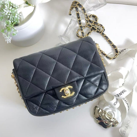 Chanel Square Mini Flap Pearl Black