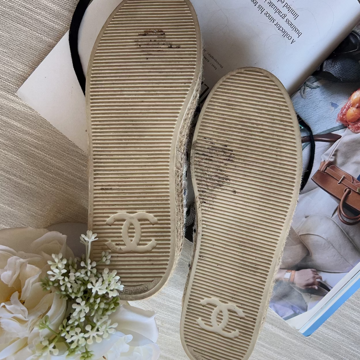 Chanel Tweed and Grosgrain CC Lace Up Espadrilles Sneakers 38