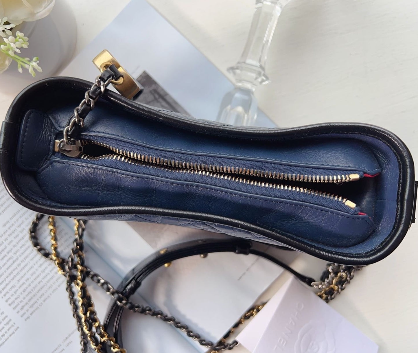 Chanel-Gabrielle-Hobo-Bag-Small-Aged-Calfskin-Navy/Blk3