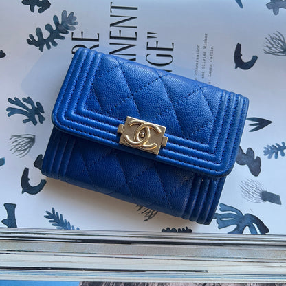 Chanel Blue quilted wallet 