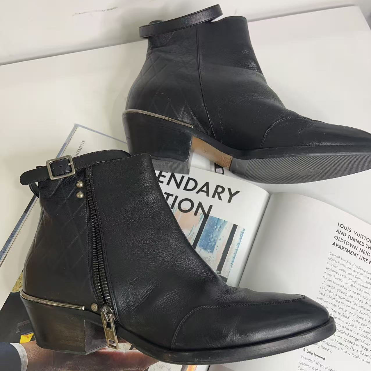 Chloe Leather Boots Black 35.5