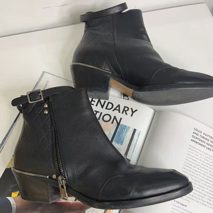 Chloe Leather Boots Black 35.5