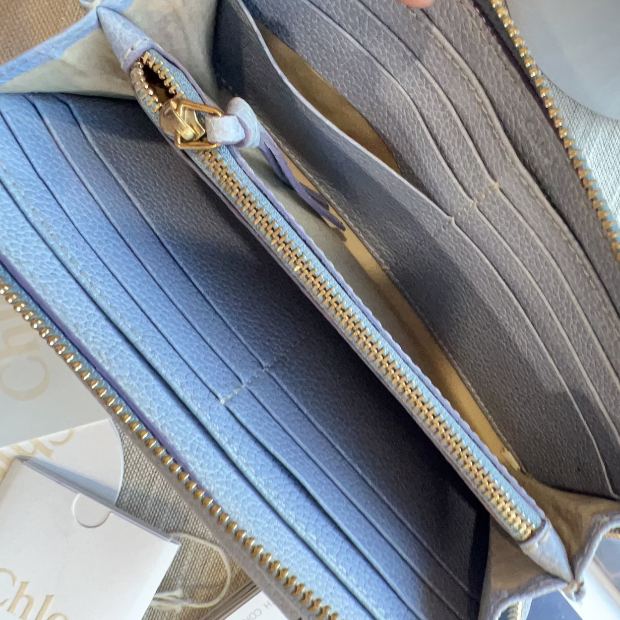 Chloe Purple Leather Zipper Wallet