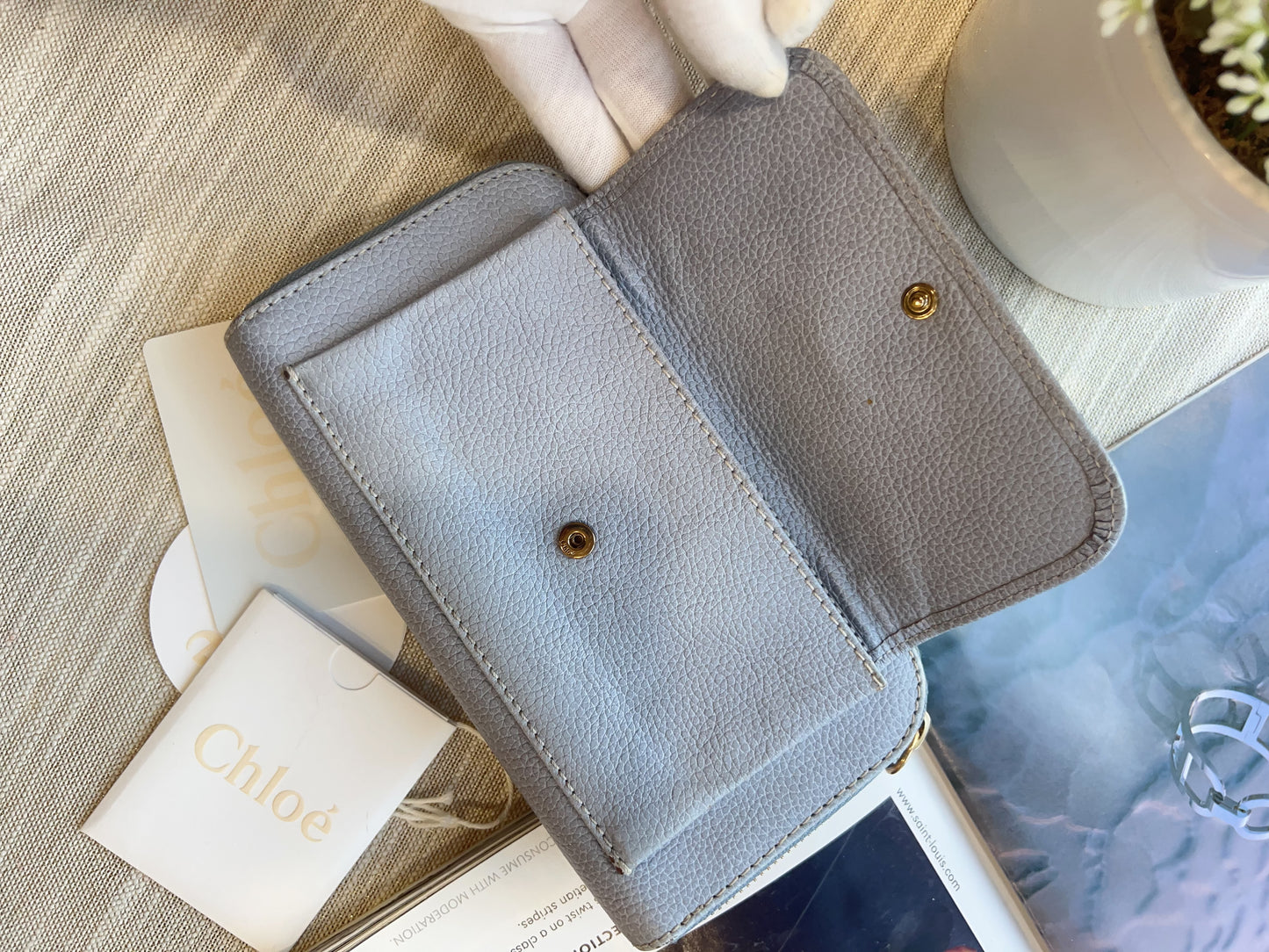 Chloe Purple Leather Zipper Wallet