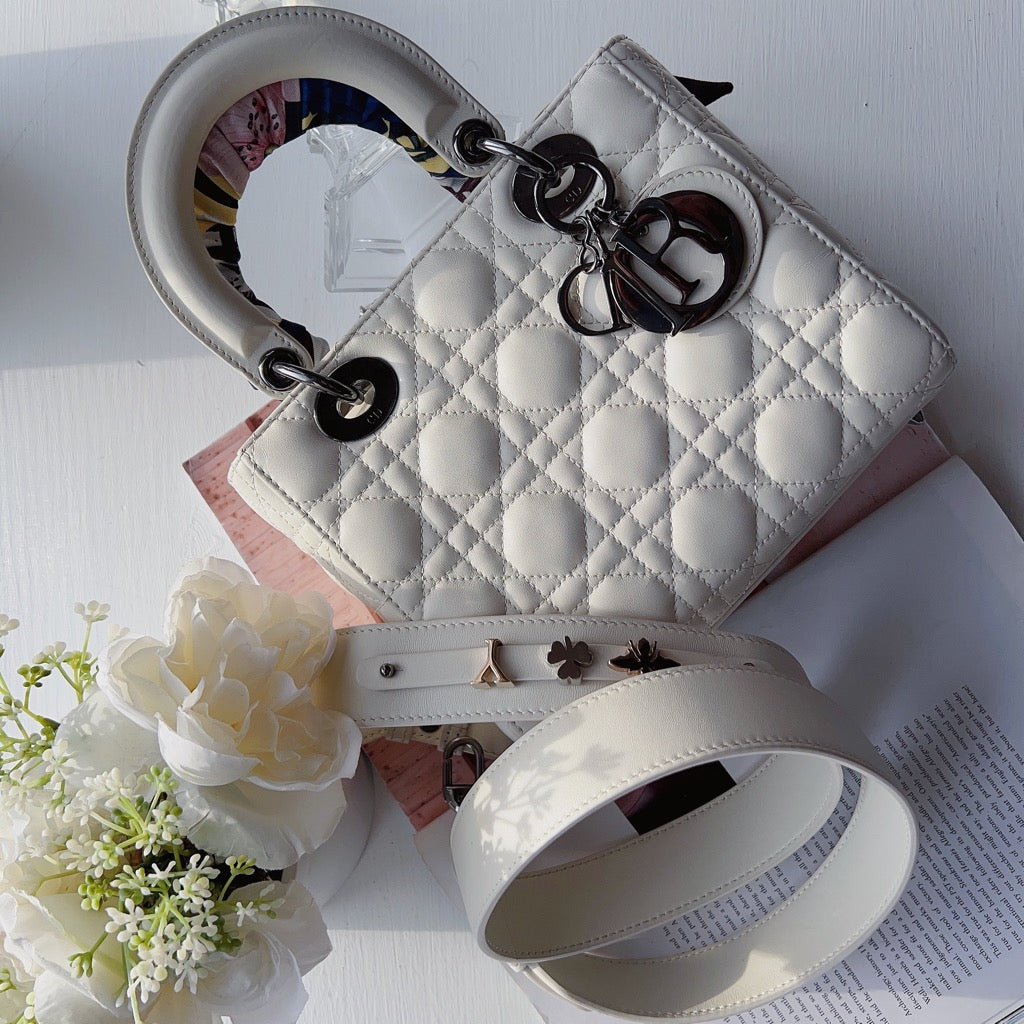 Christian Dior 2021 Small Lady Dior White