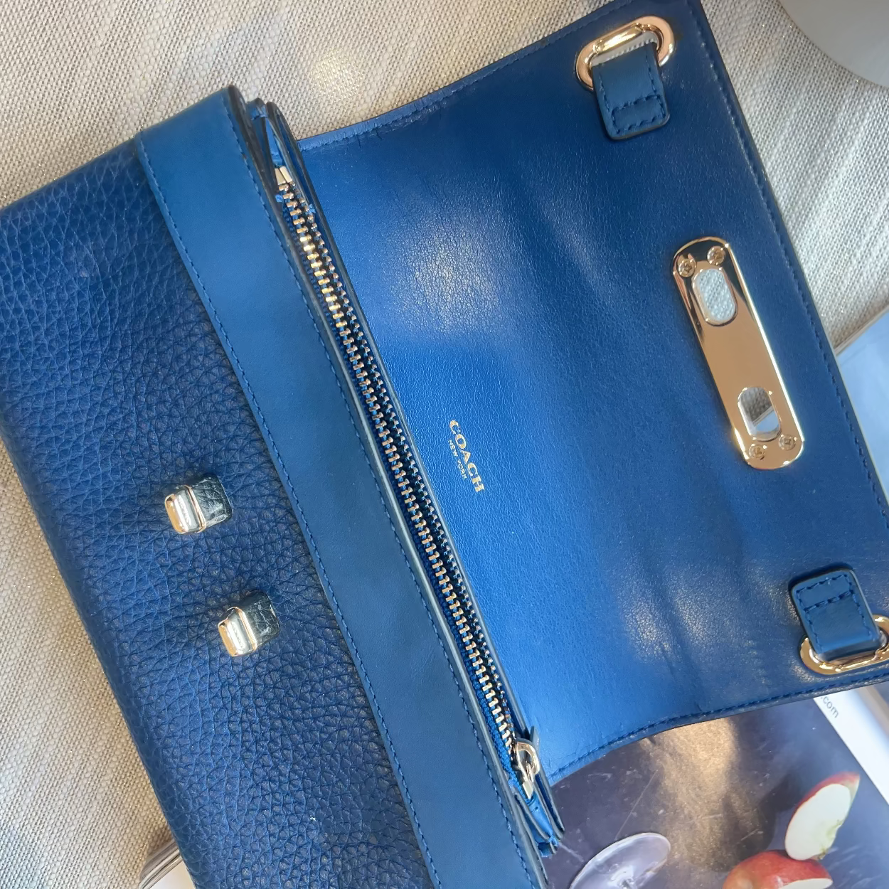 Coach Swagger Wallet in Pebble Leather Denim