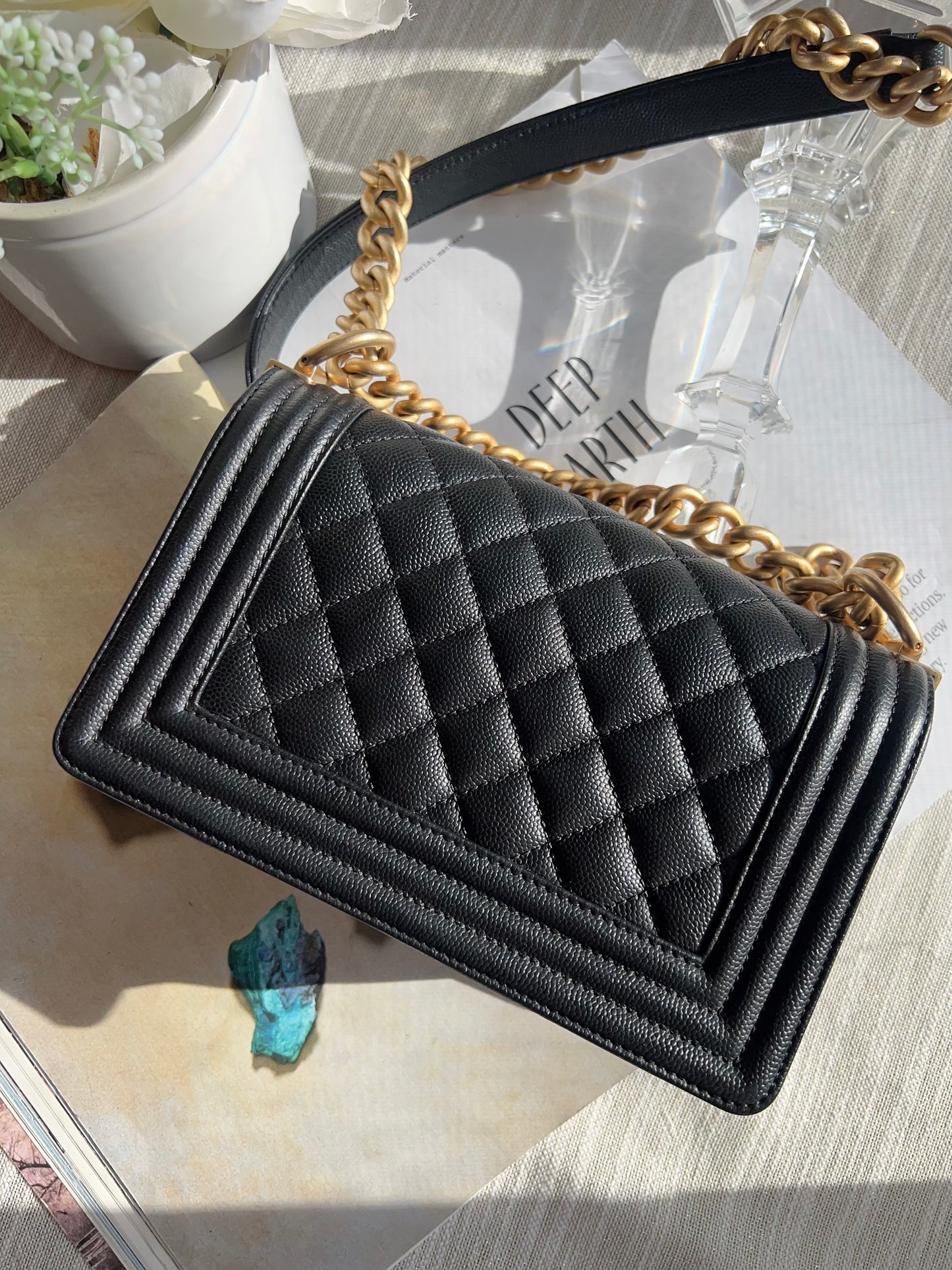 Chanel Chanel Small Black Caviar Boy Bag