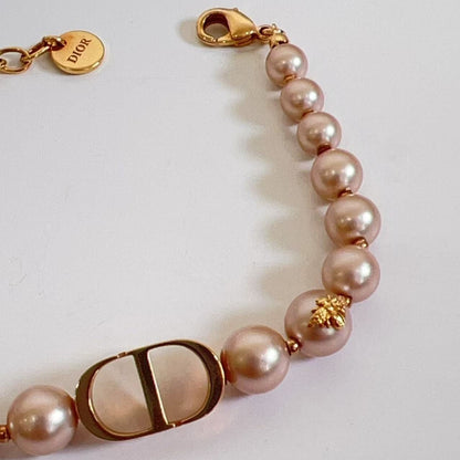 Dior 30 Montaigne Bracelet with Pink Pearls in RGHW