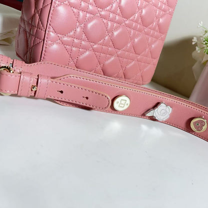 Dior Lambskin Cannage Small Lucky Badges My Lady Dior Pink