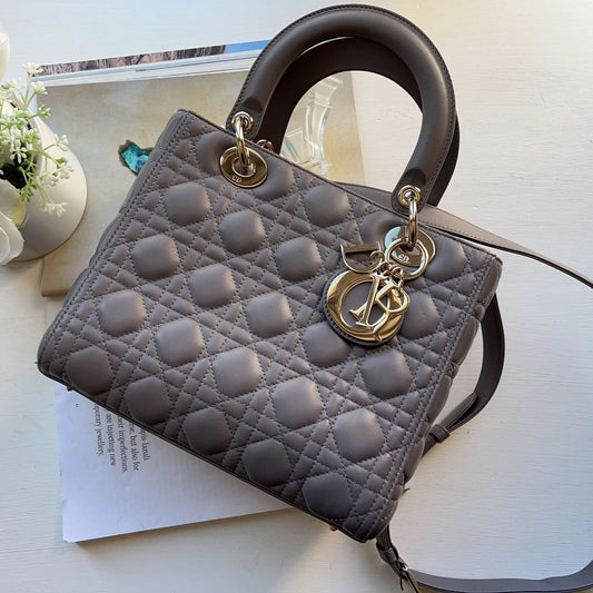 Dior Medium Lady Dior Bag Grey 2021