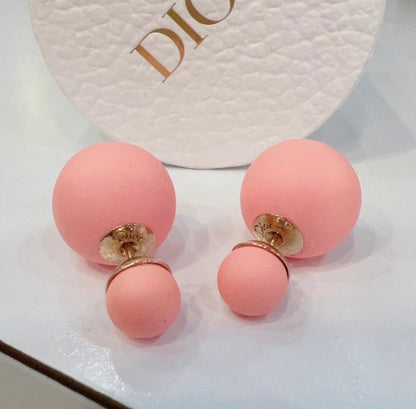 Dior Mise En Dior Tribal Earrings Matte Pink