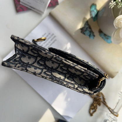 Christian Dior Oblique Saddle Jacquard Clutch