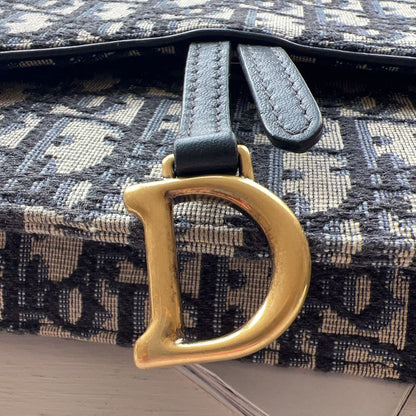 Christian Dior Oblique Saddle Jacquard Clutch