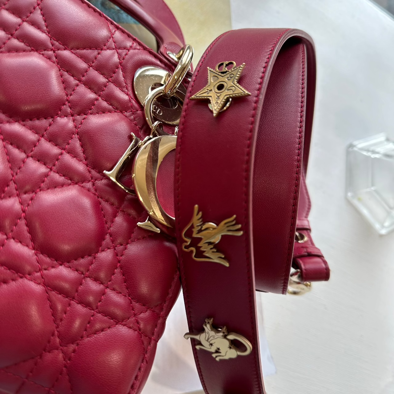 Christian Dior Small Lady Dior My ABC Red luxhub