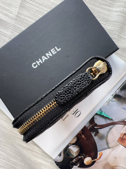 Chanel Long Zippy Wallet Black Caviar