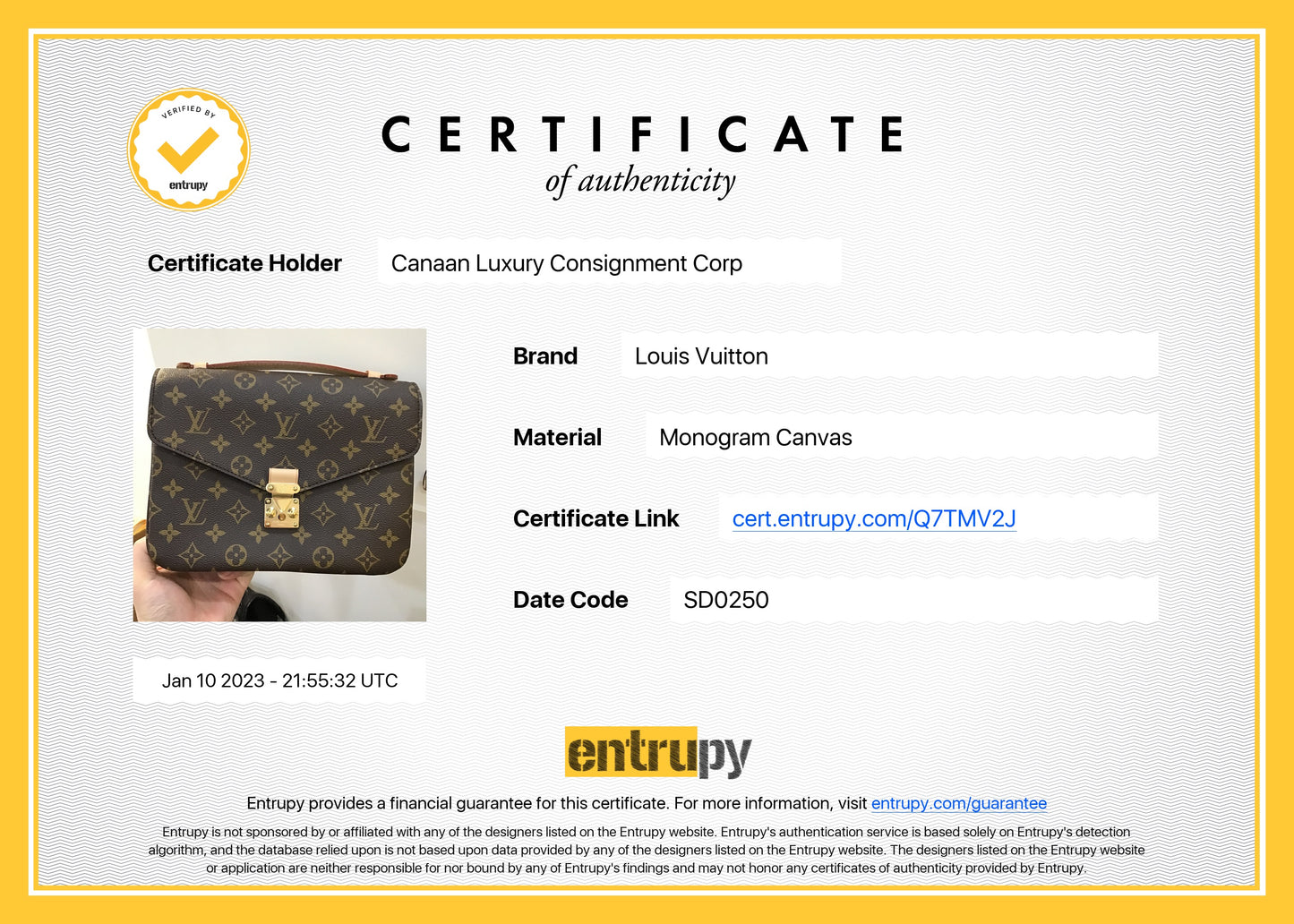 CHANEL & OTHER BRANDS ENTRUPY AUTHENTICATE SERVICE WITHOUT PURCHASE