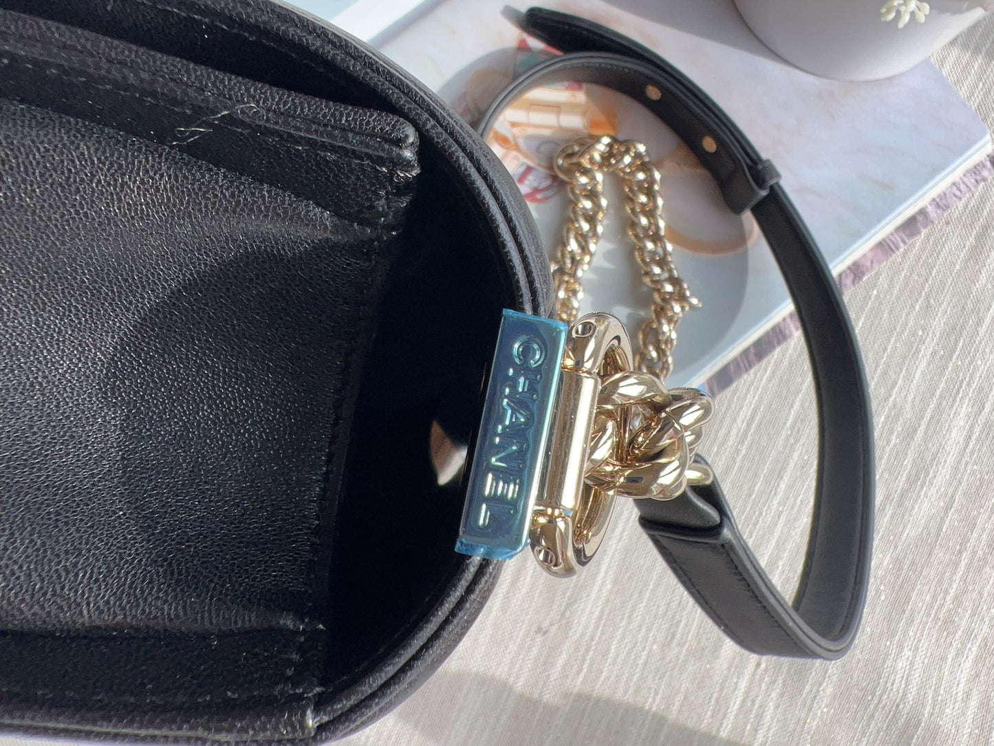 Chanel Leboy medium black gold