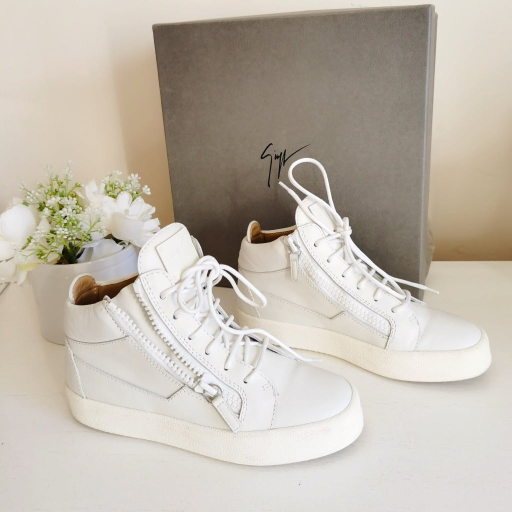 Giuseppe Zanotti Kriss Mid Top Sneaker White Size37.5