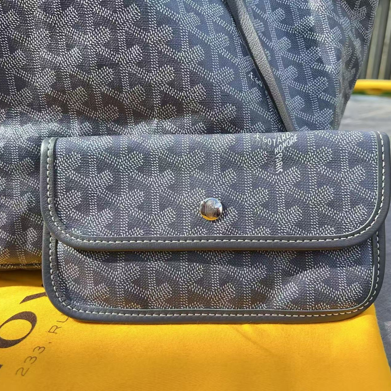 Goyard Grey Goyardine Coated Canvas and Leather Saint Louis GM Tote