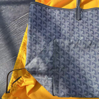 Goyard Grey Goyardine Coated Canvas and Leather Saint Louis GM Tote