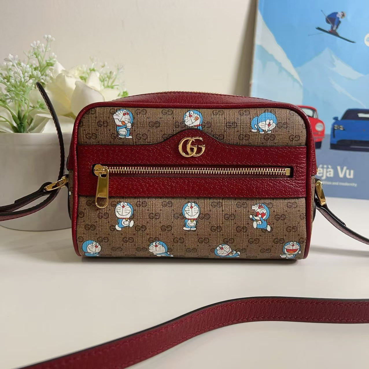 Gucci × Doraemon GG Supreme Monogram Shoulder Bag