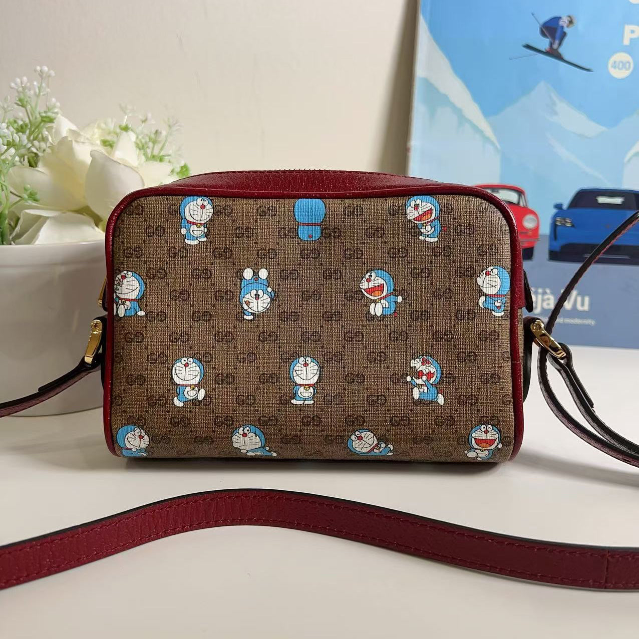 Gucci × Doraemon GG Supreme Monogram Shoulder Bag