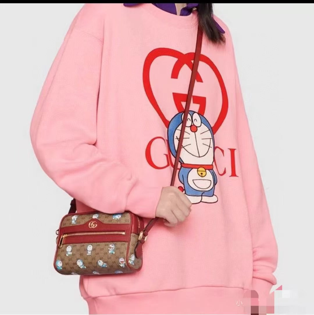 Gucci × Doraemon GG Supreme Monogram Shoulder Bag