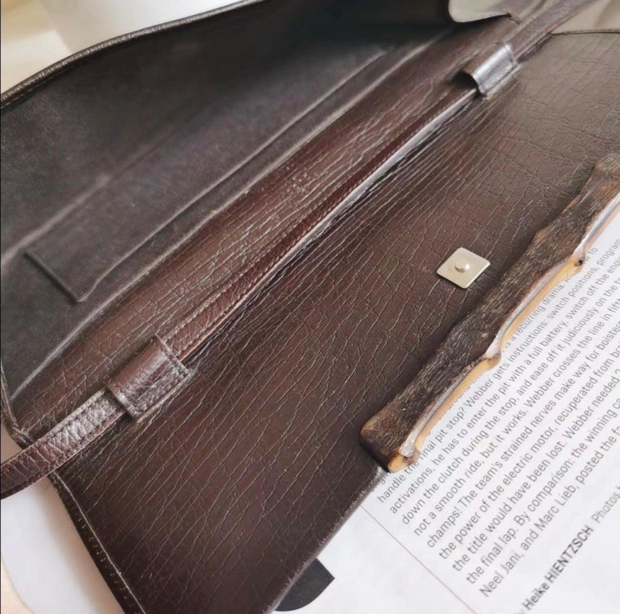 Gucci GG Canvas Bamboo Bar Clutch