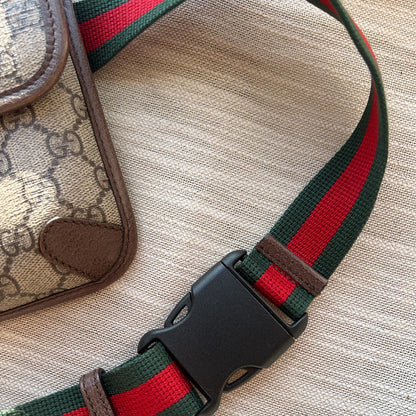 Gucci GG Supreme Monogram Neo Vintage Web Belt Bag Brown