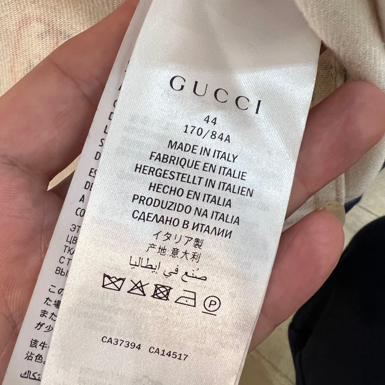 Gucci Logo Jacket Monogram Denim GG Printed Twill Jacket in White Size44