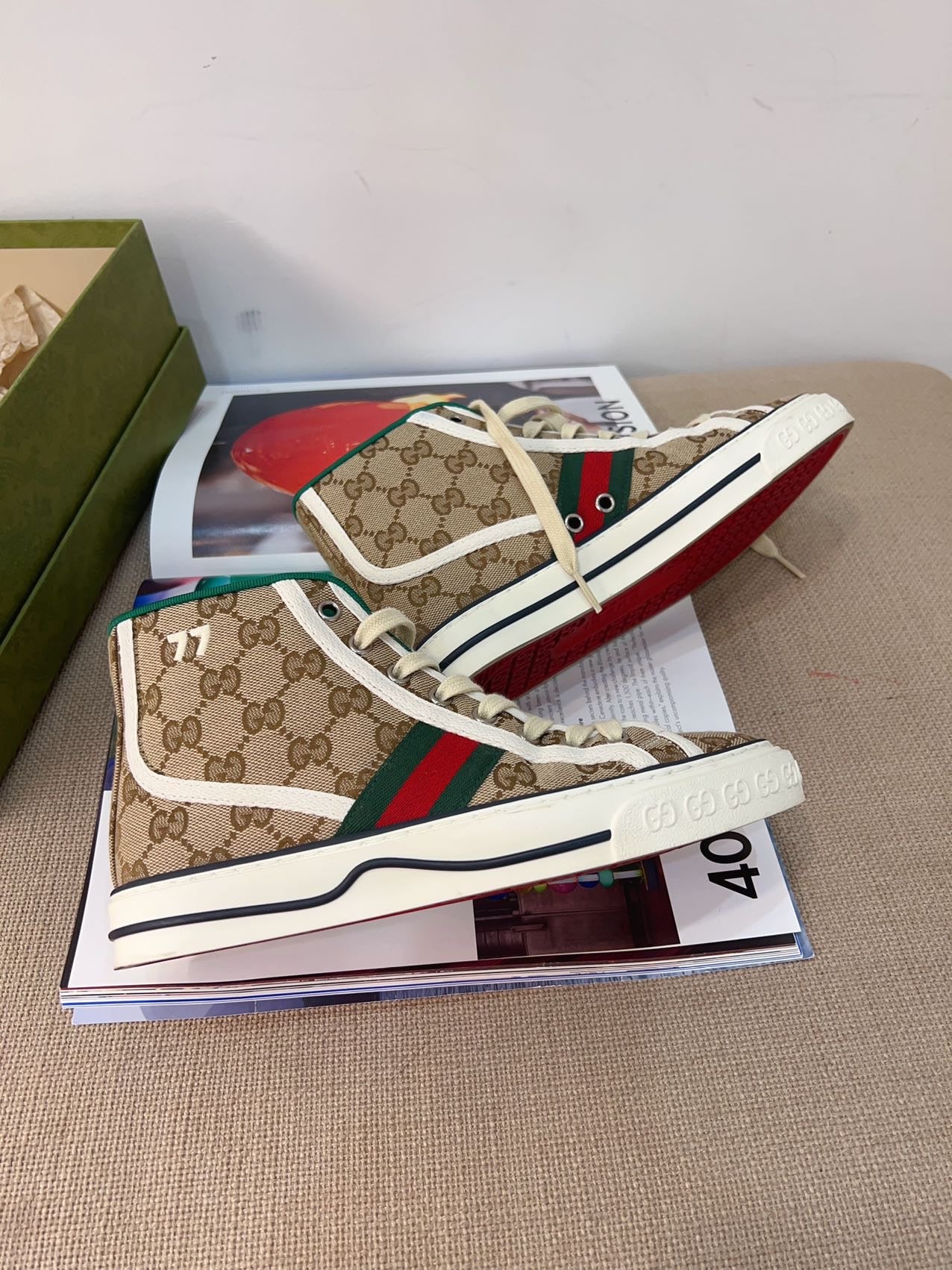 Gucci Canvas Printed Sneakers Size36