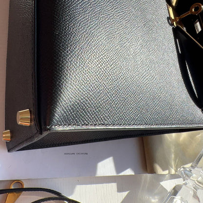 HERMES Kelly 28 Black Epsom