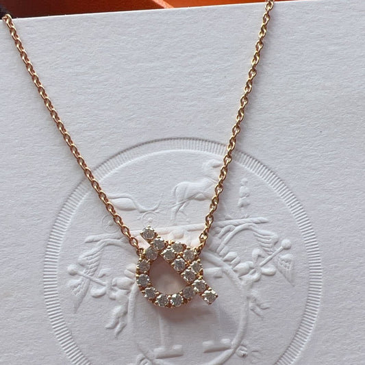 Hermes 18K Diamond Finesse Pendant Necklace