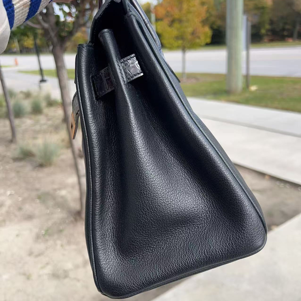 Hermes 2019 Black Noir Birkin 30cm Touch Alligator Togo Bag