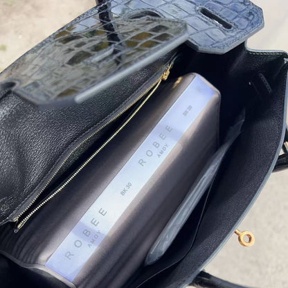 Hermes 2019 Black Noir Birkin 30cm Touch Alligator Togo Bag