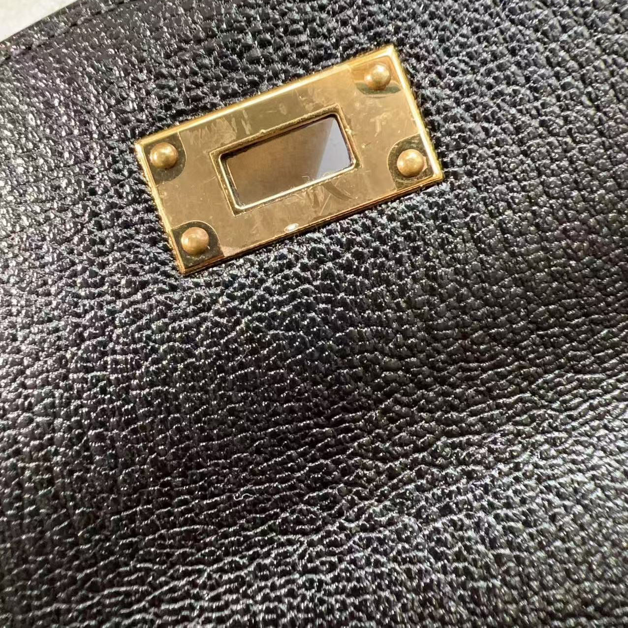 Hermes Black  Kelly To Go Wallet Gold